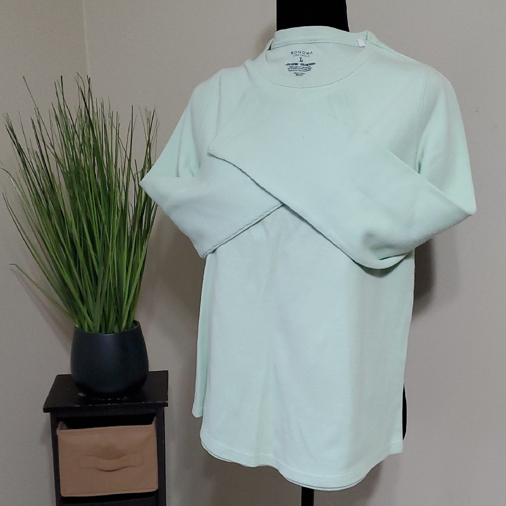 Sonoma Light Green Crew Neck Sweater